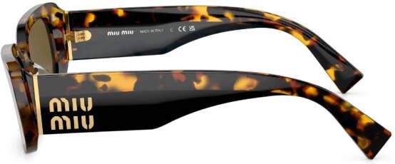 Miu Eyewear Zonnebril met schildpadschild effect Groen