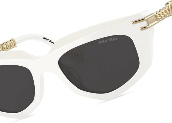 Miu Eyewear Zonnebril met cat-eye montuur Wit