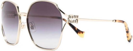 Miu Eyewear Zonnebril met oversized montuur Goud
