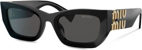 Miu Eyewear Zonnebril met rechthoekig montuur Zwart