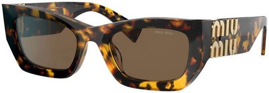 Miu Eyewear Zonnebril met rechthoekige montuur Bruin