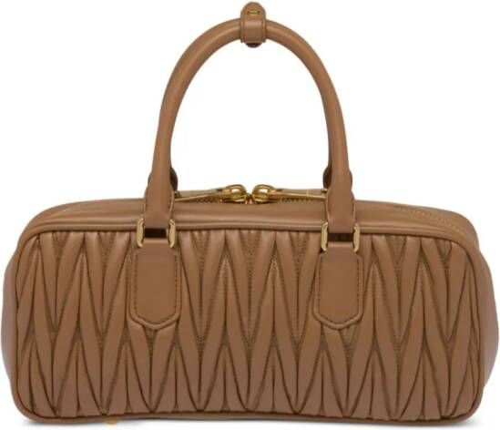 Miu Arco leren shopper Bruin