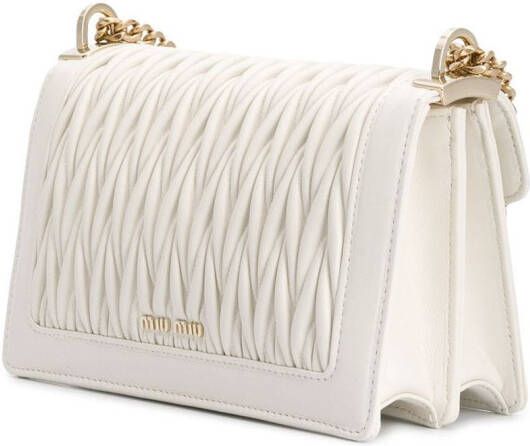 Miu Confidential Matelassé crossbodytas Wit