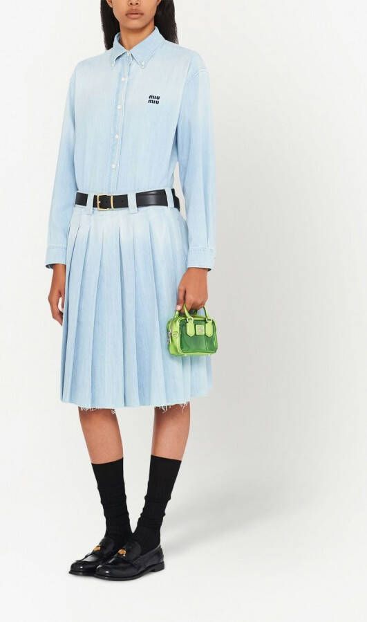 Miu Doorzichtige mini-tas met logo-applicatie Groen