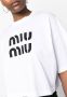 Miu T-shirt met geborduurd logo Wit - Thumbnail 5