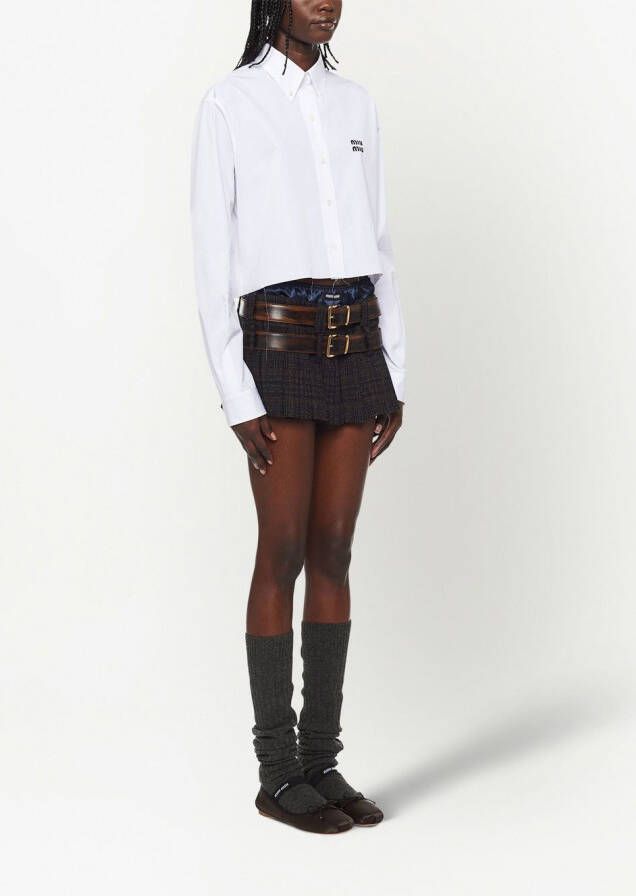 Miu Cropped overhemd Wit