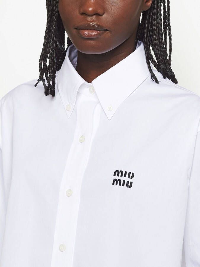 Miu Cropped overhemd Wit