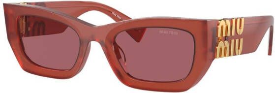 Miu Eyewear Anise zonnebril met rechthoekig montuur Rood
