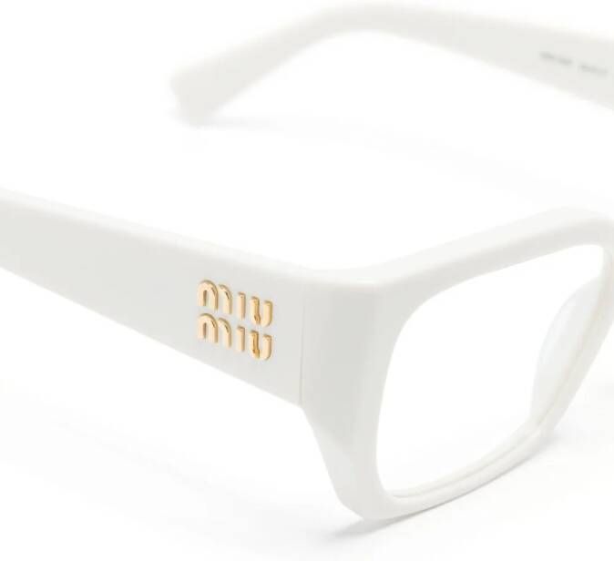 Miu Eyewear Bril met rechthoekig montuur Wit
