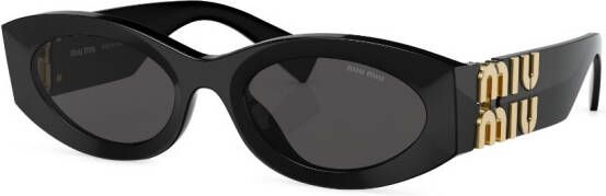 Miu Eyewear Zonnebril met ovaal montuur Zwart