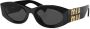 Miu Eyewear Zonnebril met ovaal montuur Zwart - Thumbnail 2