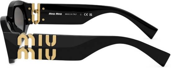 Miu Eyewear Zonnebril met ovaal montuur Zwart