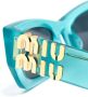 Miu Eyewear Zonnebril met logoplakkaat Blauw - Thumbnail 2