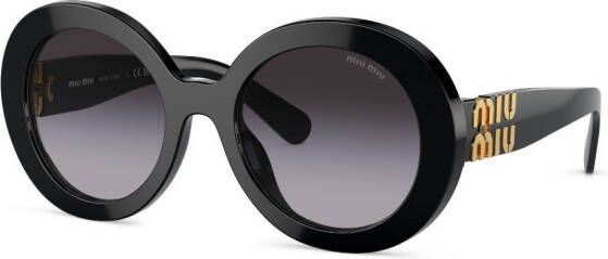 Miu Eyewear Zonnebril met oversized rond montuur Zwart