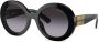 Miu Eyewear Zonnebril met oversized rond montuur Zwart - Thumbnail 2