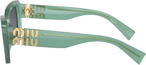 Miu Eyewear Zonnebril met rechthoekig montuur Groen