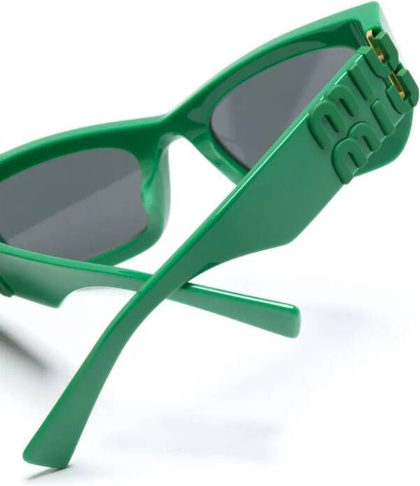 Miu Eyewear Zonnebril met rechthoekig montuur Groen