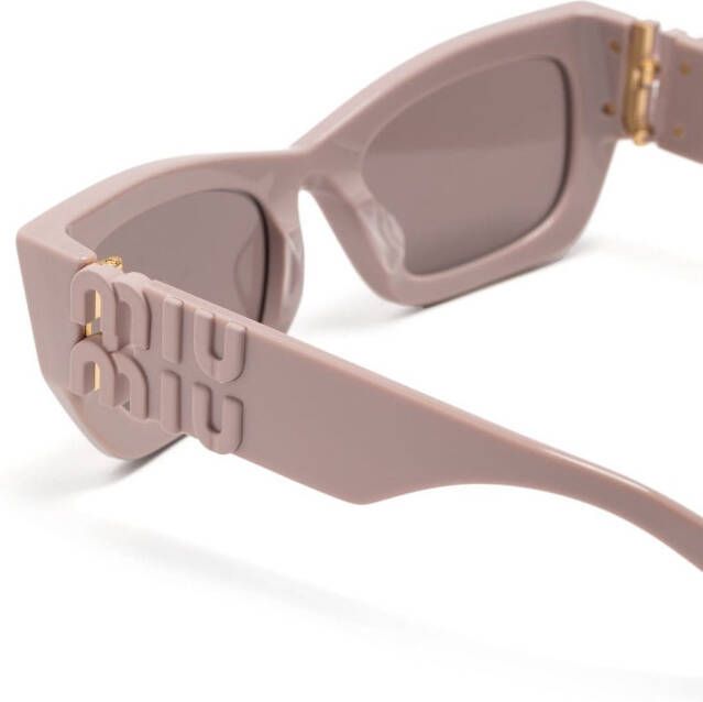 Miu Eyewear Zonnebril met rechthoekig montuur Roze