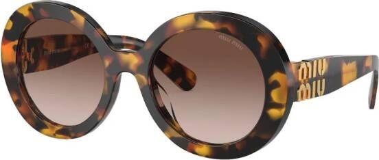 Miu Eyewear Zonnebril met rond montuur Groen
