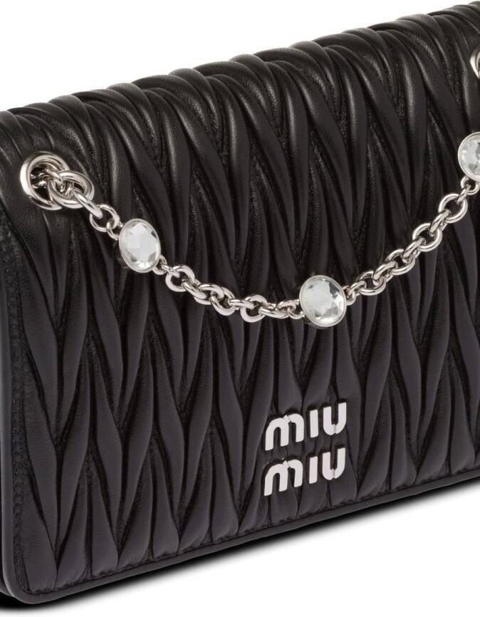 Miu Leren crossbodytas Zwart