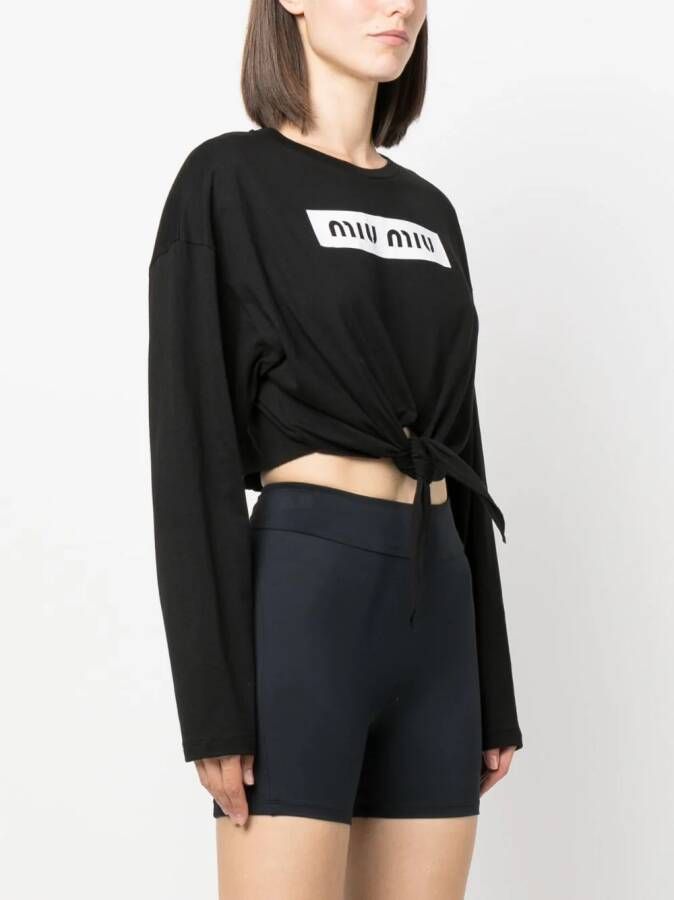 Miu Sweater met logoprint Zwart