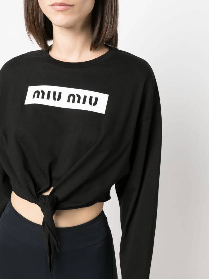 Miu Sweater met logoprint Zwart