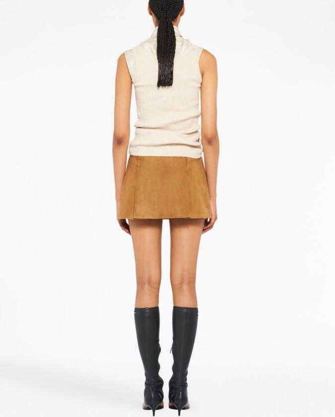 Miu Low waist mini-rok Bruin