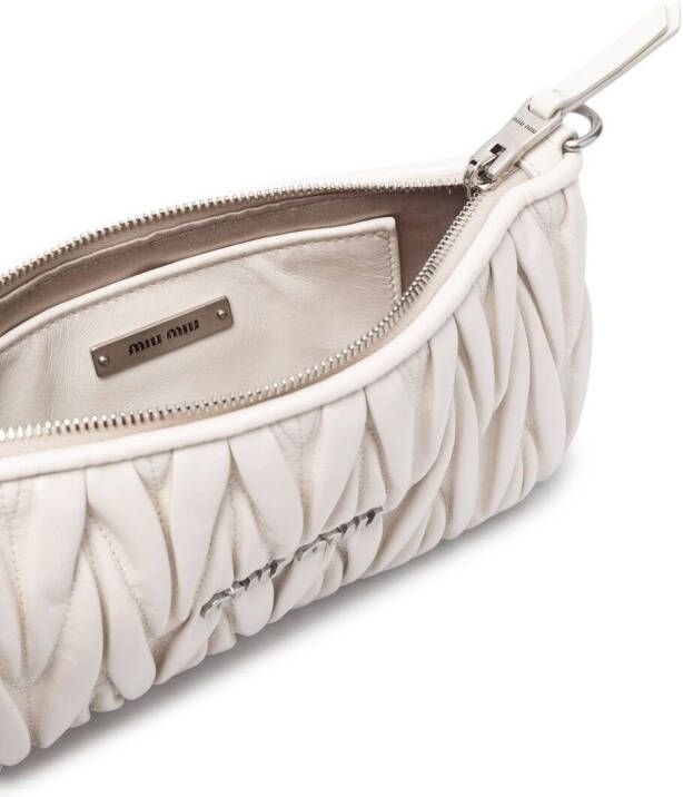 Miu Matelassé clutch Wit