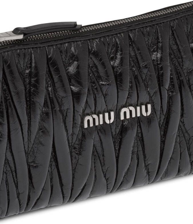 Miu Matelassé clutch Zwart