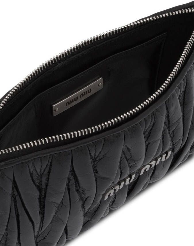 Miu Matelassé clutch Zwart