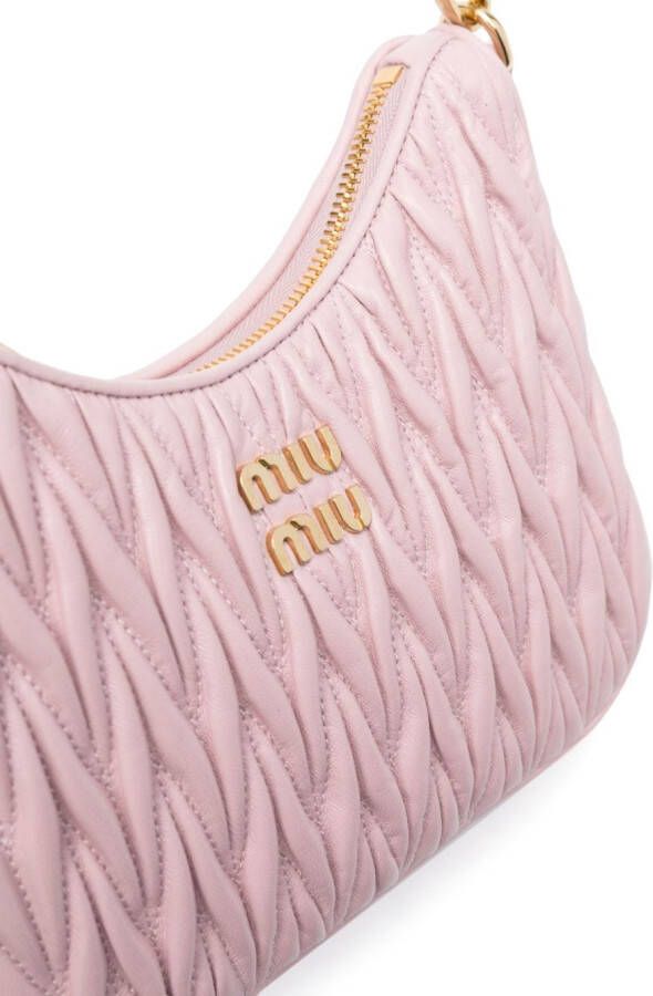 Miu Schoudertas met matelassé-effect Roze