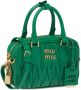 Miu Matelassé leren crossbodytas Groen - Thumbnail 4