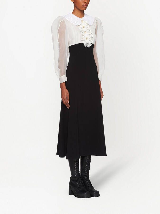 Miu Midi-jurk van crêpe Zwart
