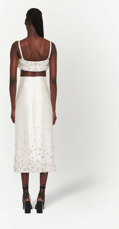 Miu Mini-rok verfraaid met bloemen Wit
