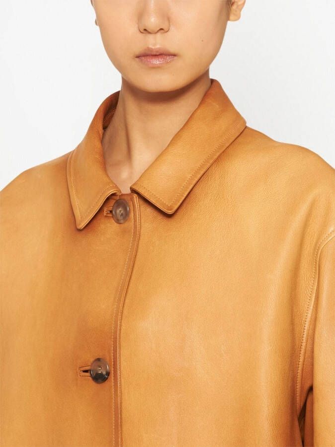 Miu Overjas van nappa leer Beige