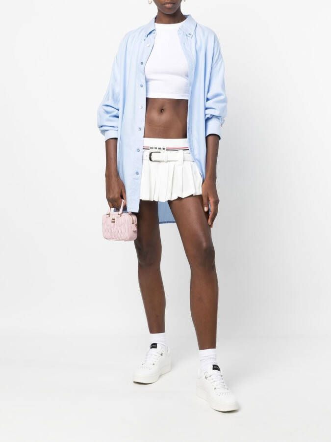 Miu Plooirok met logo Wit