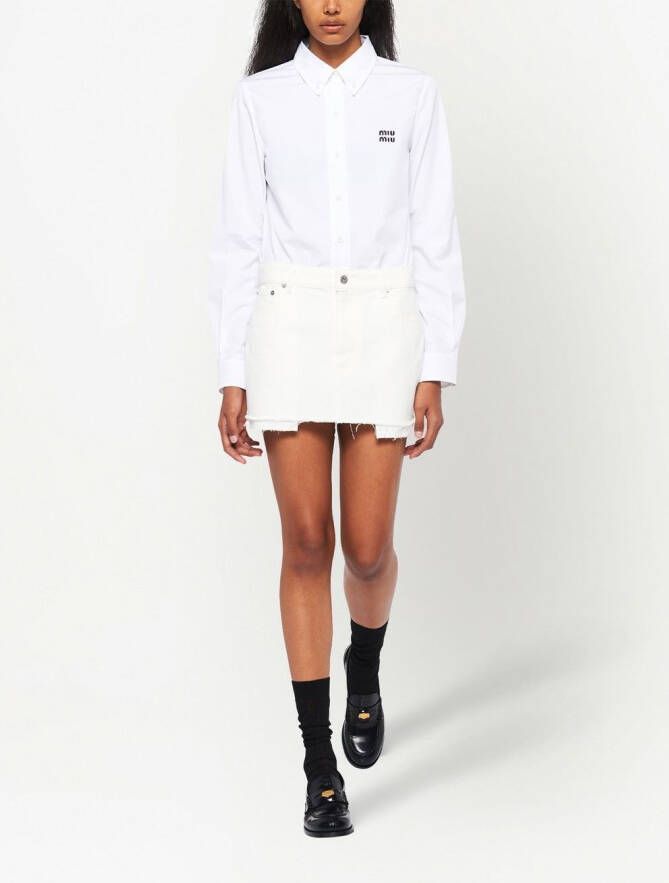 Miu Rok met franje zoom Wit