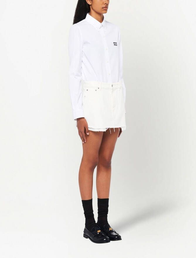 Miu Rok met franje zoom Wit