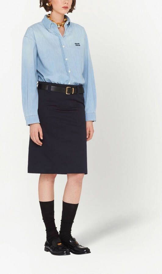 Miu Rok met logo Blauw