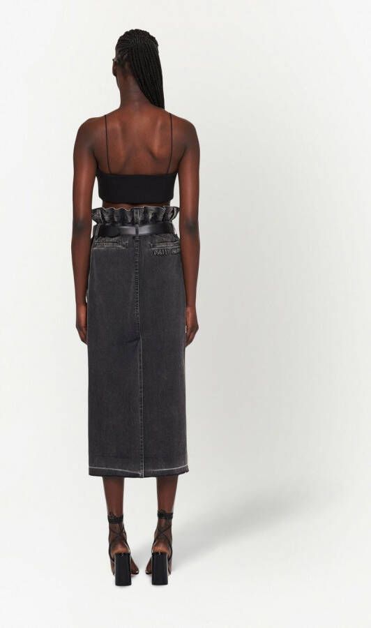 Miu Shorts met paperbag-taille Zwart