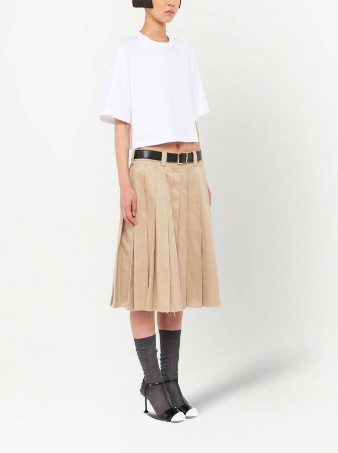 Miu T-shirt met geborduurd logo Wit