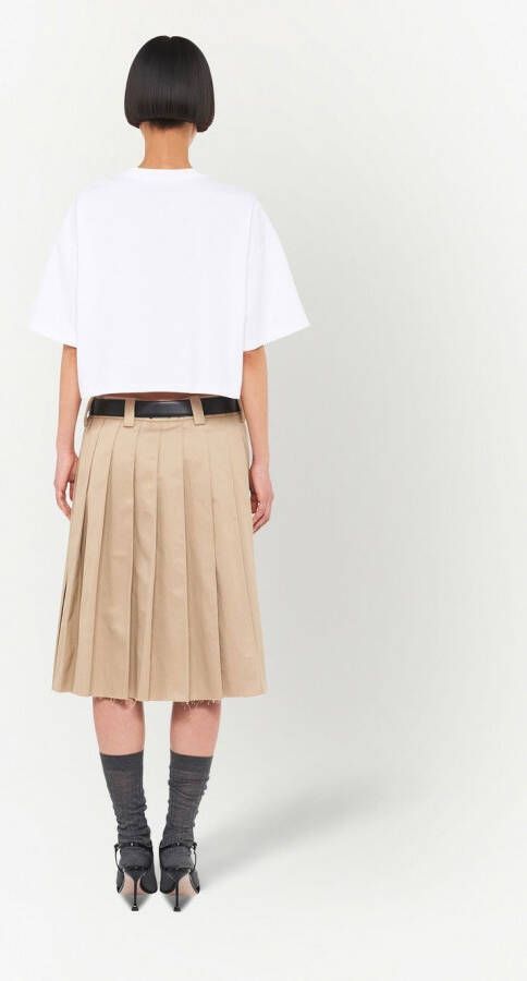 Miu T-shirt met geborduurd logo Wit