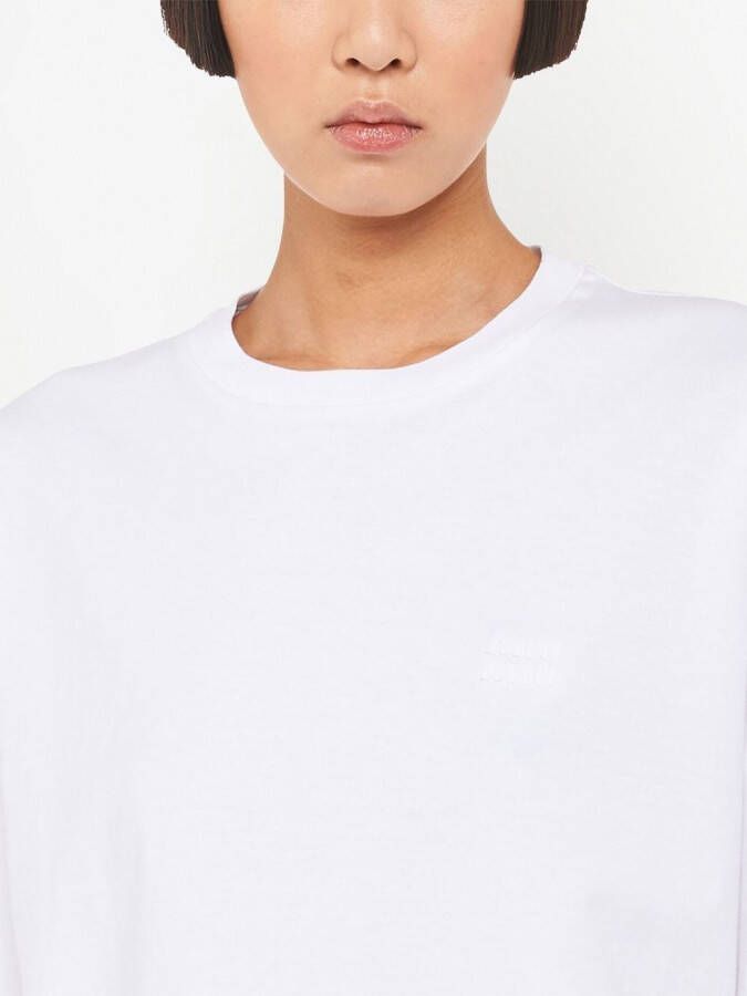 Miu T-shirt met geborduurd logo Wit