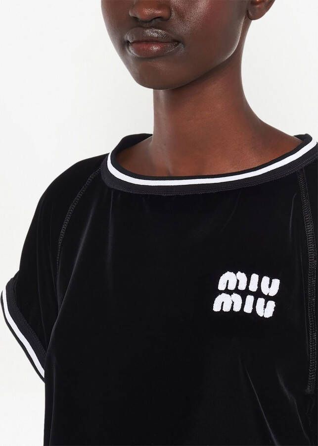 Miu T-shirt met logopatch Zwart
