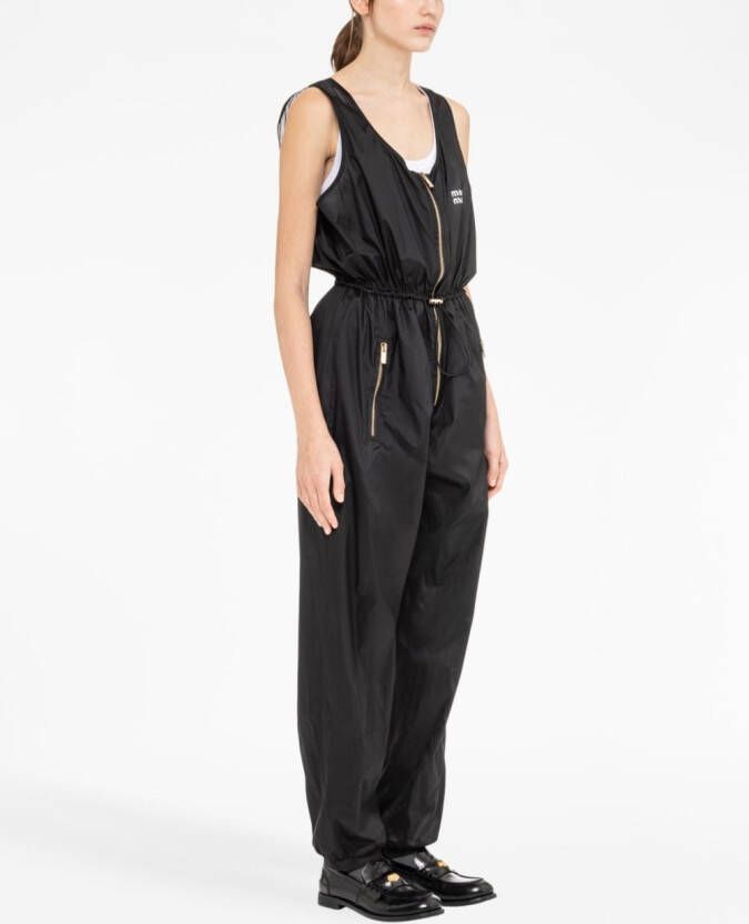 Miu Zijden jumpsuit Zwart