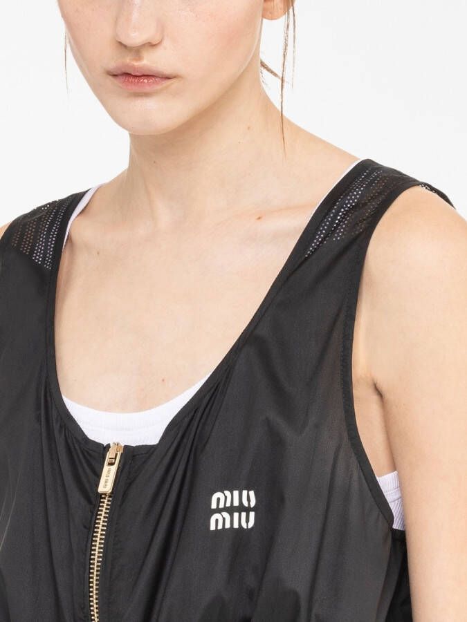 Miu Zijden jumpsuit Zwart