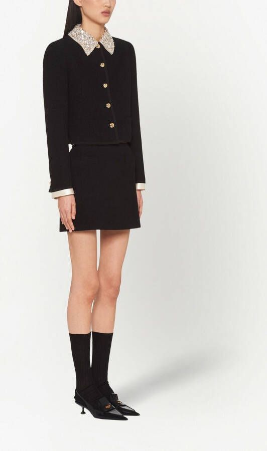 Miu Tweed mini-rok Zwart