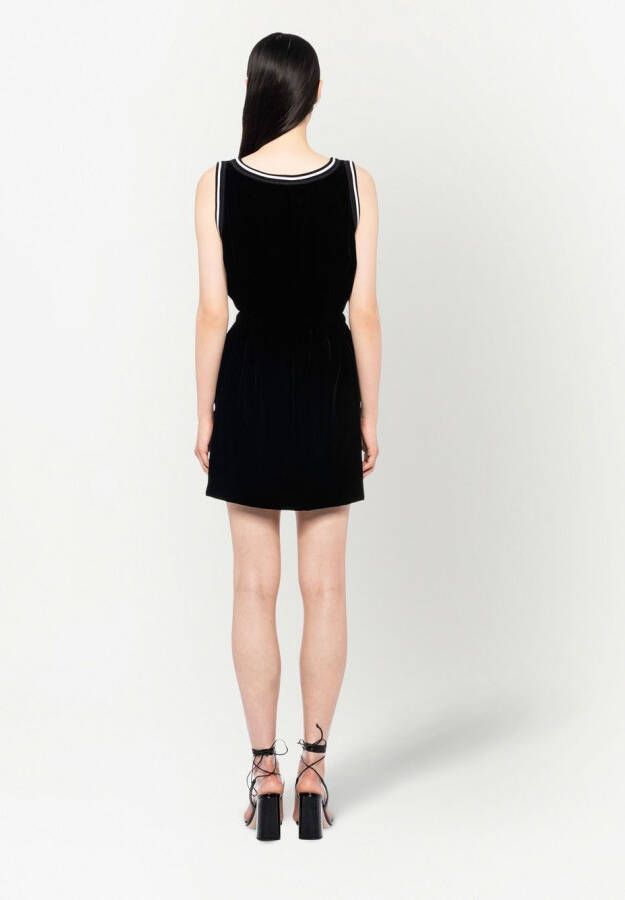 Miu Mini-jurk met geborduurd logo Zwart