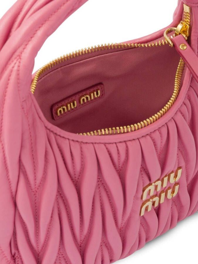 Miu Wander matelassé mini-schoudertas Roze