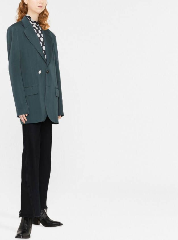 MM6 Maison Margiela Blazer met enkele rij knopen Groen